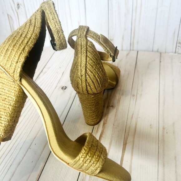 JEFFREY CAMPBELL x Revolve Rowboat Ankle Strap Woven Espadrille Sandal Heel 9.5 - Picture 5 of 8